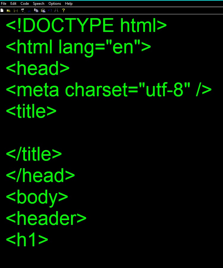 Screenshot of the Inclusion Code Windows application showing the HTML editor interface with menus and editable code area.